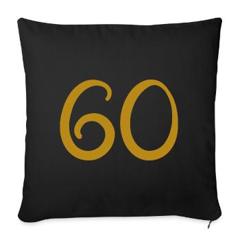 60 - Sofa pillowcase 17,3'' x 17,3'' (45 x 45 cm) - black - Front