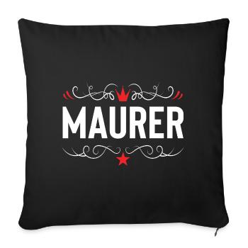 Bricklayer profession - Sofa pillowcase 17,3'' x 17,3'' (45 x 45 cm) - black - Front