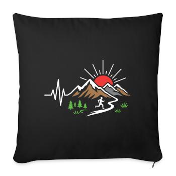 Course sur sentier - Housse de coussin décorative 45 x 45 cm - noir - Devant