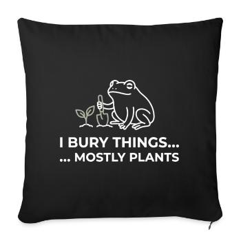 Grenouille Jardinage Humour Plante Grenouille - Housse de coussin décorative 45 x 45 cm - noir - Devant
