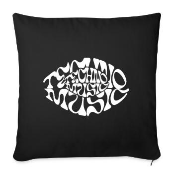 Techno Music Rave Festival Shirt trippy  - Sofakissenbezug 45 x 45 cm - Schwarz - Vorne