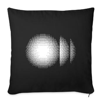 Halftone Ring Sunburst - Sofa pillowcase 17,3'' x 17,3'' (45 x 45 cm) - black - Front