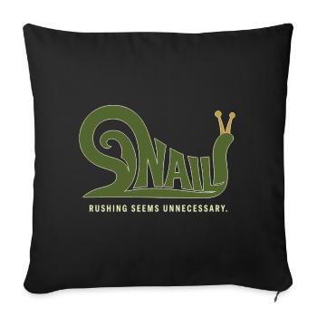 SNAIL – Humor without Haste - Sofa pillowcase 17,3'' x 17,3'' (45 x 45 cm) - black - Front