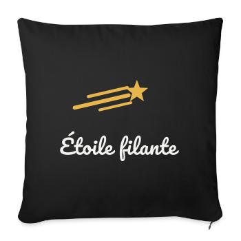 Étoile Filante Or Voeu Nuit Magie Rêve Chance - Sofakissenbezug 45 x 45 cm - Schwarz - Vorne