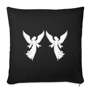 Doppelte Engelsflügel Silhouette - Sofakissenbezug 45 x 45 cm - Schwarz - Vorne
