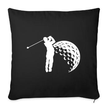 Golf Swing Silhouette - Sofa pillowcase 17,3'' x 17,3'' (45 x 45 cm) - black - Front