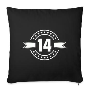 Conception anniversaire du badge n°14 - Housse de coussin décorative 45 x 45 cm - noir - Devant