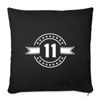 11_zahl - Sofa pillowcase 17,3'' x 17,3'' (45 x 45 cm) - black - Front