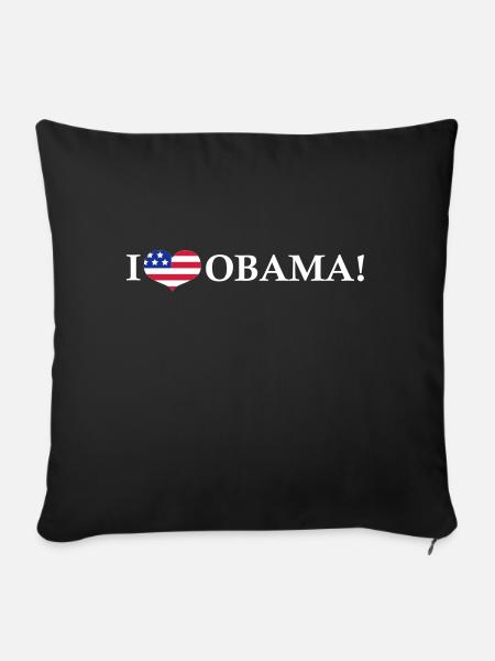 I <3 Obama - Housse de coussin décorative 45 x 45 cm - noir