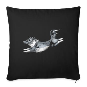 Berger Shetland Blue Merle - Sofa pillowcase 17,3'' x 17,3'' (45 x 45 cm) - black - Front