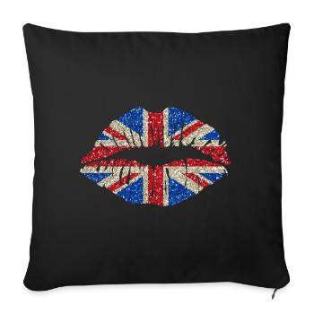 lèvres sexy: Angleterre Union Jack - Housse de coussin décorative 45 x 45 cm - noir - Devant