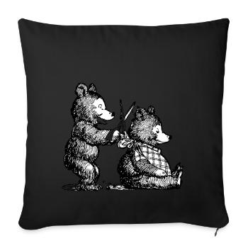 coiffeur de coiffeur de coiffeur de coiffeur salon de coiffure divulgue b - Housse de coussin décorative 45 x 45 cm - noir - Devant