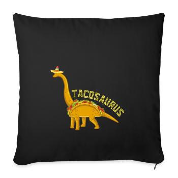 Tacosaurus dinosaure T-Rex cadeau idée cadeau - Housse de coussin décorative 45 x 45 cm - noir - Devant