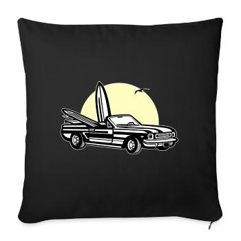 Muscle car in sunset 01_dreifarbig - Sofa pillowcase 17,3'' x 17,3'' (45 x 45 cm) - black - Front