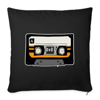 Cassette FOR SELF-WRITING - Sofa pillowcase 17,3'' x 17,3'' (45 x 45 cm) - black - Front