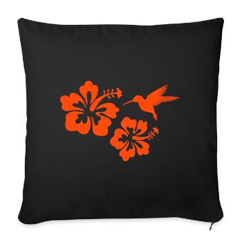tropical flowers hibiscus tropical rainforest - Sofa pillowcase 17,3'' x 17,3'' (45 x 45 cm) - black - Front