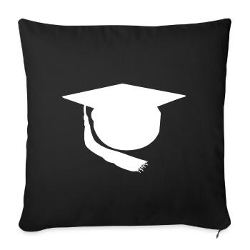 Chapeau de docteur - Housse de coussin décorative 45 x 45 cm - noir - Devant