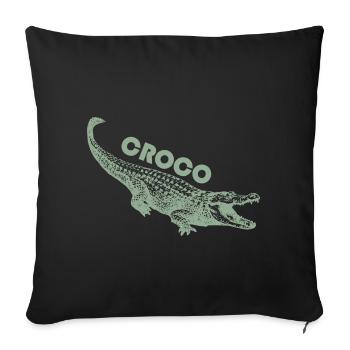 crocodile - Housse de coussin décorative 45 x 45 cm - noir - Devant