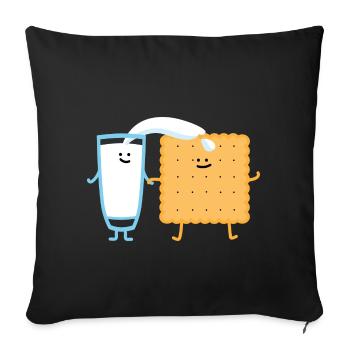 Milk and biscuit - Sofa pillowcase 17,3'' x 17,3'' (45 x 45 cm) - black - Front