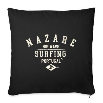 NAZARE BIG WAVE SURFING PORTUGAL - Sofa pillowcase 17,3'' x 17,3'' (45 x 45 cm) - black - Front