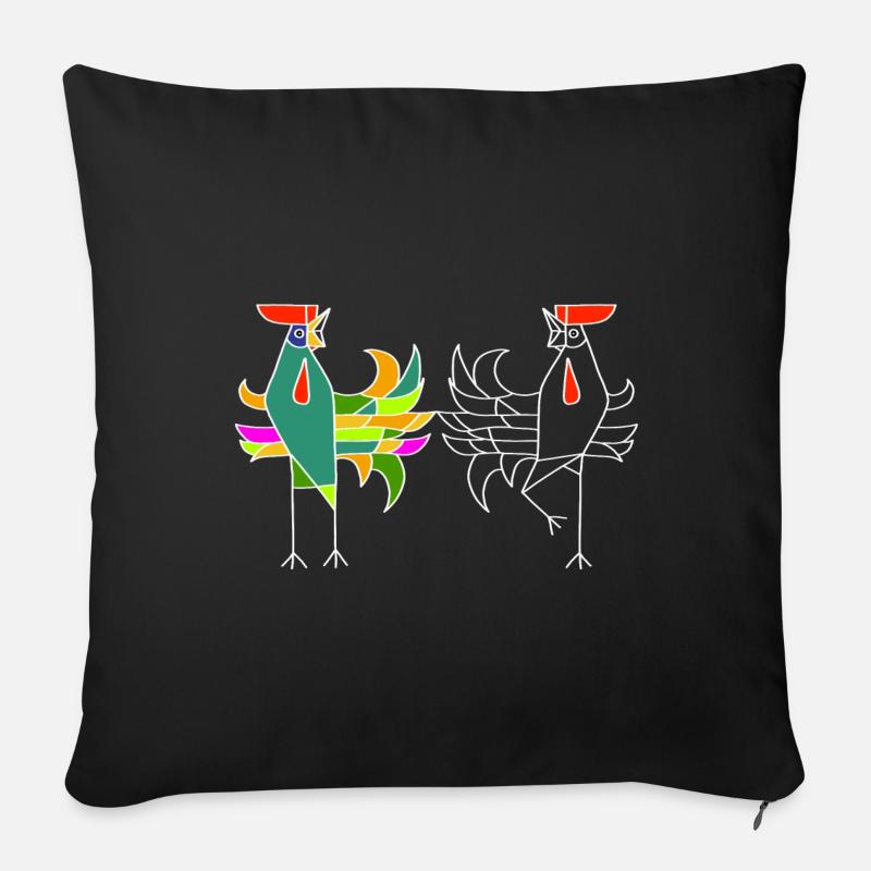 rooster - Sofa pillowcase 17,3'' x 17,3'' (45 x 45 cm) - black