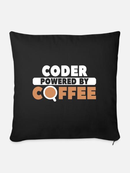 Coder Coffee - Sofakissenbezug 45 x 45 cm - Schwarz