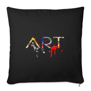 ART - Housse de coussin décorative 45 x 45 cm - noir - Devant