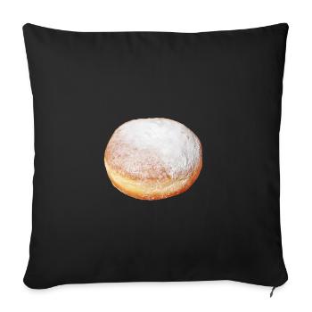 Berliner Pfannkuchen Fasching Geschnek design - Housse de coussin décorative 45 x 45 cm - noir - Devant