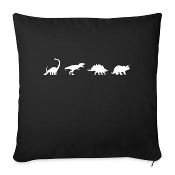 Beautiful dinosaurs - Sofa pillowcase 17,3'' x 17,3'' (45 x 45 cm) - black - Front