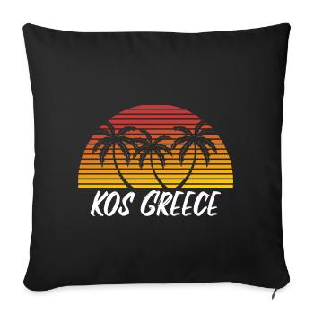 Kos Griechenland - Sofakissenbezug 45 x 45 cm - Schwarz - Vorne