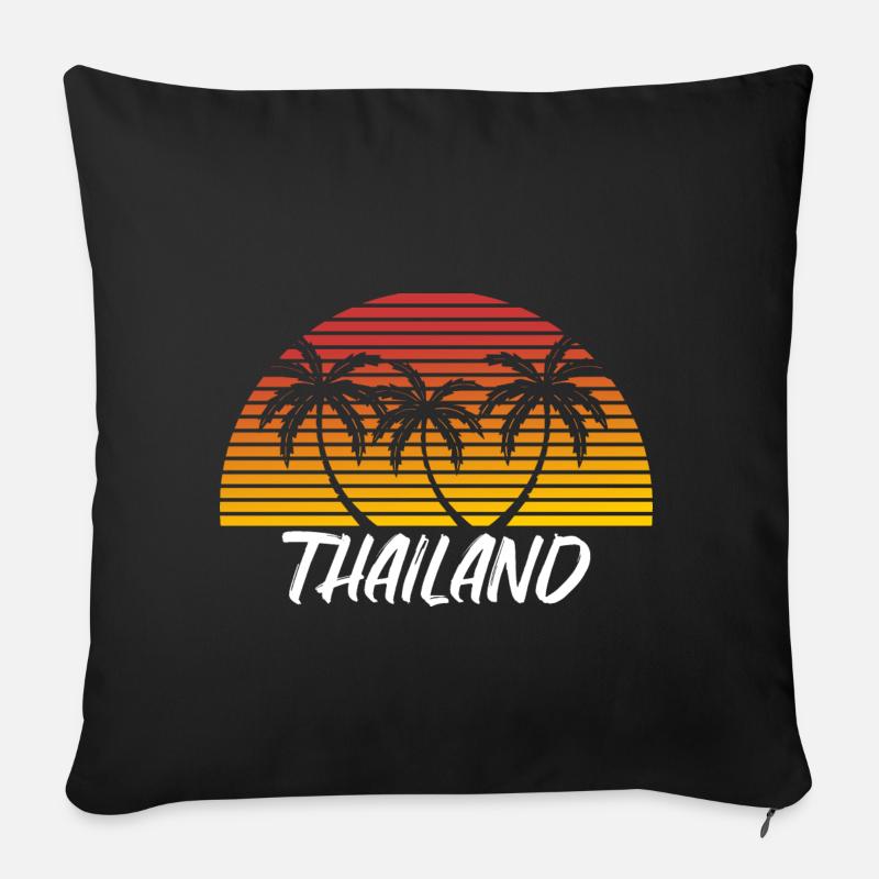 Thailand - Sofakissenbezug 45 x 45 cm - Schwarz