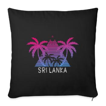 Sri Lanka - Sofa pillowcase 17,3'' x 17,3'' (45 x 45 cm) - black - Front