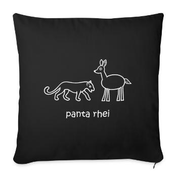 panta rhei, panther deer, everything flows, funny joke - Sofa pillowcase 17,3'' x 17,3'' (45 x 45 cm) - black - Front
