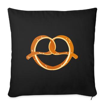 Bretzel en forme vibrante avec sel grossier - Housse de coussin décorative 45 x 45 cm - noir - Devant