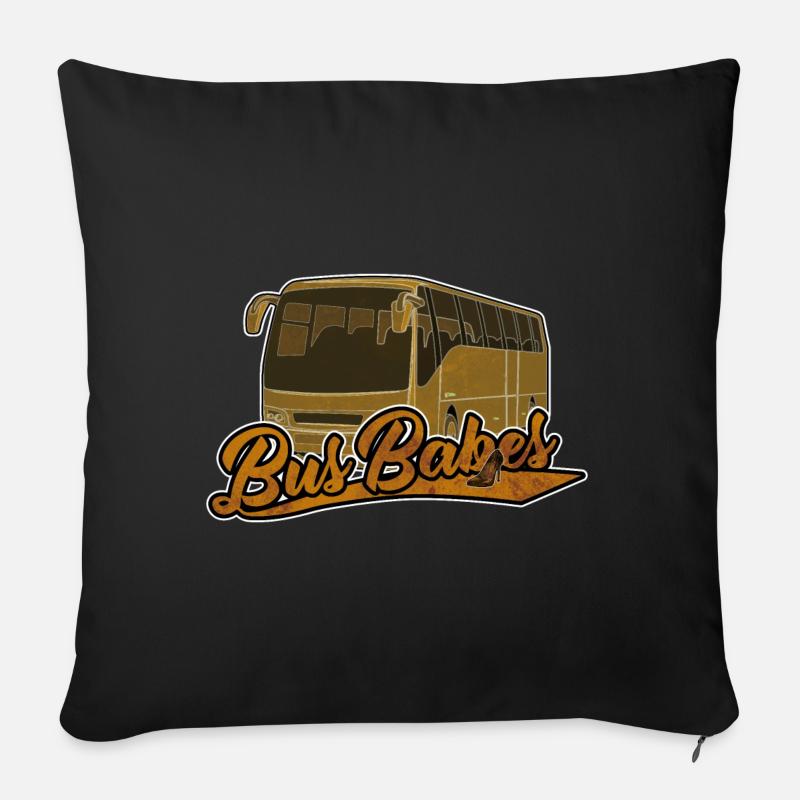 Bus Babes | Busfahrerin Bus Fahrerin Geschenk - Sofakissenbezug 45 x 45 cm - Schwarz