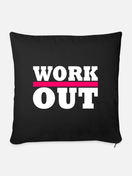 Workout - Sofakissenbezug 45 x 45 cm - Schwarz
