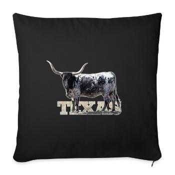 Texas Longhorns - Sofa pillowcase 17,3'' x 17,3'' (45 x 45 cm) - black - Front