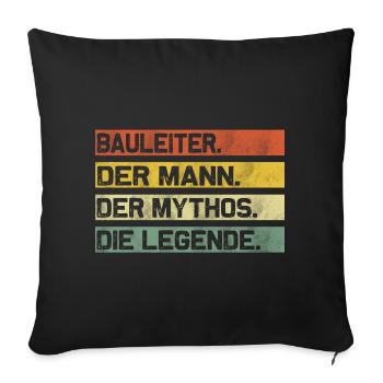 Bauleiter Baustelle Bauarbeiter Spruch Vintage - Sofakissenbezug 45 x 45 cm - Schwarz - Vorne