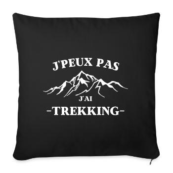 je peux pas j'ai trekking - Housse de coussin décorative 45 x 45 cm - noir - Devant
