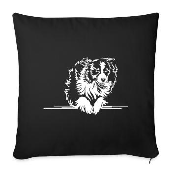 Australian Shepherd "Black Edition" - Sofa pillowcase 17,3'' x 17,3'' (45 x 45 cm) - black - Front