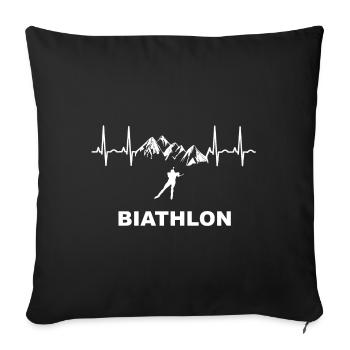 biathlon - Sofakissenbezug 45 x 45 cm - Schwarz - Vorne