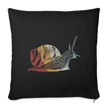 Snail retro style vintage - Sofa pillowcase 17,3'' x 17,3'' (45 x 45 cm) - black - Front