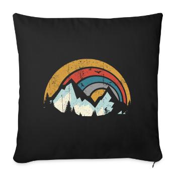 Retro Mountain Sunset Arc - Sofakissenbezug 45 x 45 cm - Schwarz - Vorne