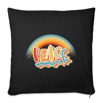 Paix Paix Liberté Pas de guerre Signe de paix - Housse de coussin décorative 45 x 45 cm - noir - Devant