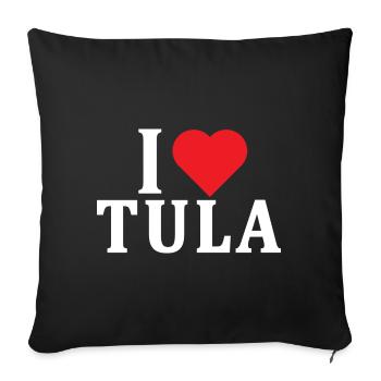 t-shirt Io amo Tula t-shirt Sardinia gift idea - Sofa pillowcase 17,3'' x 17,3'' (45 x 45 cm) - black - Front