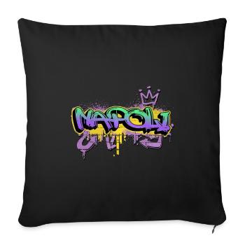 Naples Napoli Italy City Graffiti Spray Sprayer - Sofa pillowcase 17,3'' x 17,3'' (45 x 45 cm) - black - Front