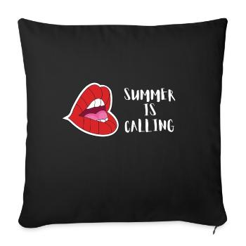 Lippen Sommer Urlaub Strand Meer - Sofakissenbezug 45 x 45 cm - Schwarz - Vorne