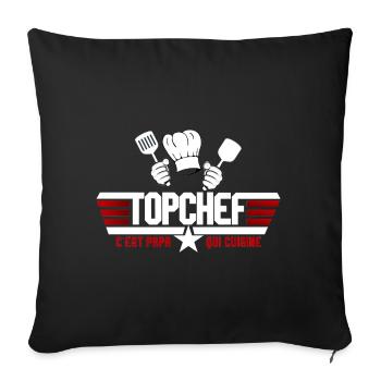 It's Dad who Cooks - Sofa pillowcase 17,3'' x 17,3'' (45 x 45 cm) - black - Front