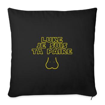 Luke, je suis ta paire - Housse de coussin décorative 45 x 45 cm - noir - Devant