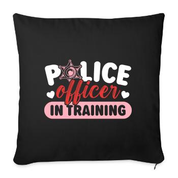 Policier en formation Policier - Housse de coussin décorative 45 x 45 cm - noir - Devant